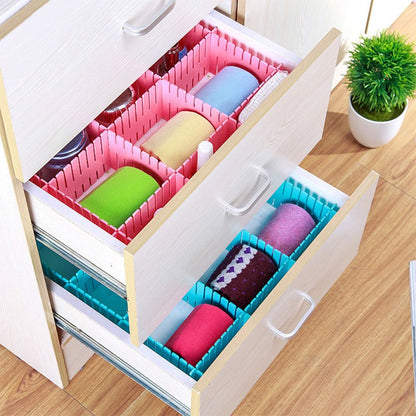 Adjustable & Interlocking Plastic Closet Drawer Dividers Organizers